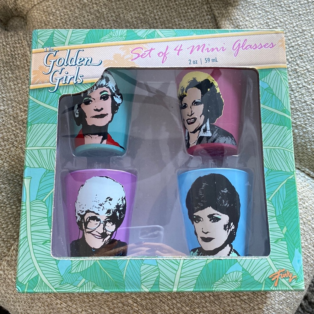 NEVER USED OR OPENED - The Golden Girls Set of 4 Mini Glasses